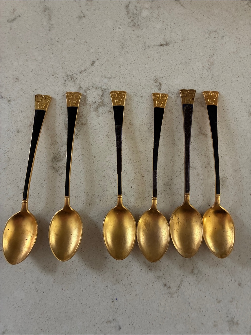 Six Demitasse Spoons Made in Sweden